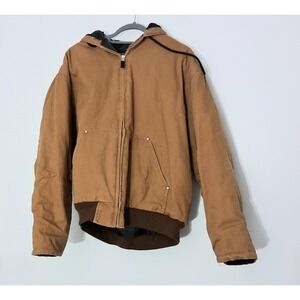 Maxxsel Canvas Jacket Men's Size Large Hooded Zip Up Pockets Long Sleeve Preowne